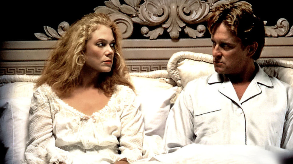 Kathleen Turner and Michael Douglas in 1989 film War of the Roses.