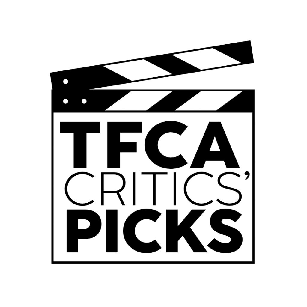 A film clapper with the words TFCA Critics' Picks